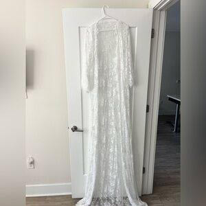 Etsy Lace Wedding Robe With Train